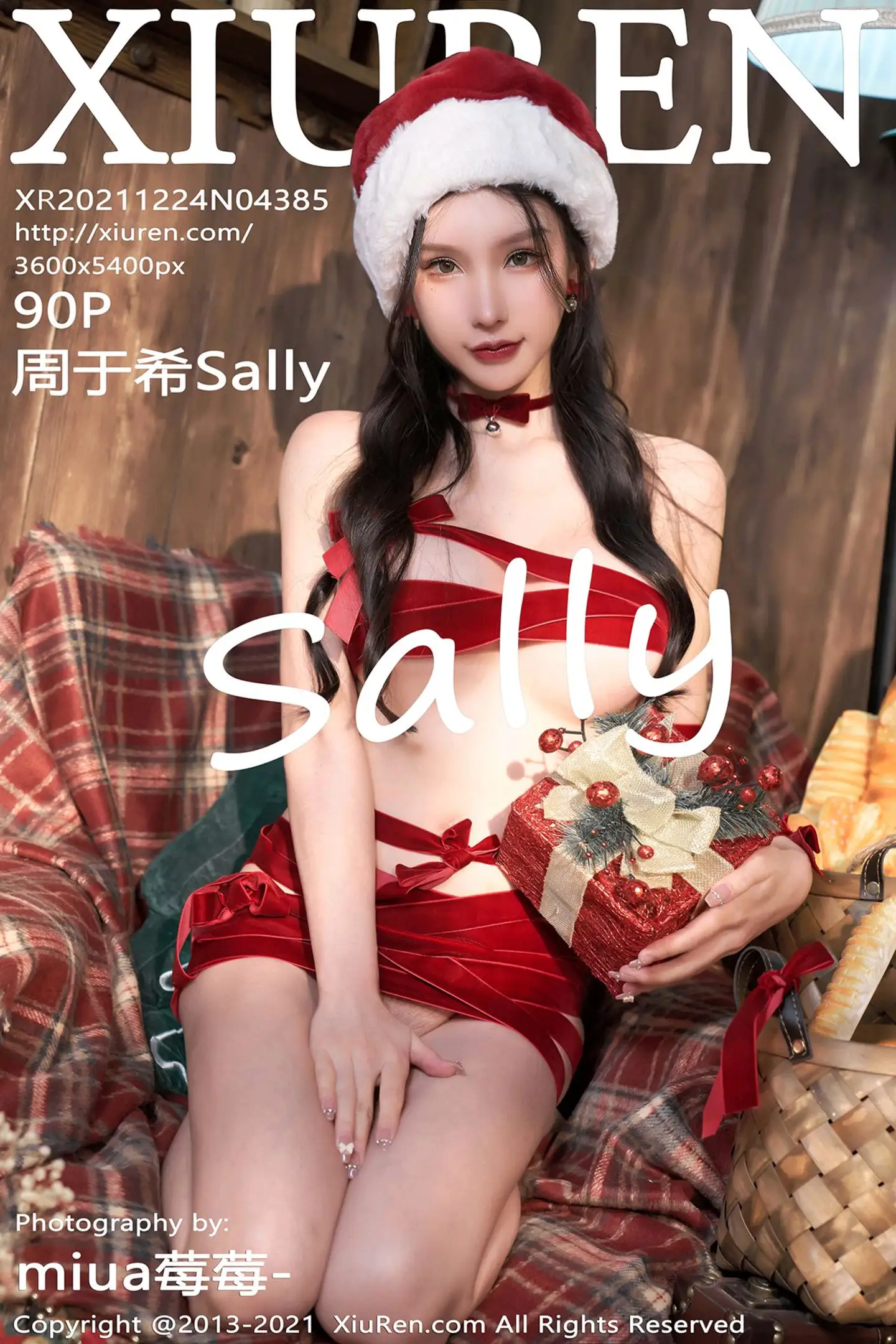 [XiuRen秀人网]No.4385_女神周于希Sally圣诞主题性感红色丝带裹身秀火辣身材诱惑写真90P-秀人网 - XiuRen.Space